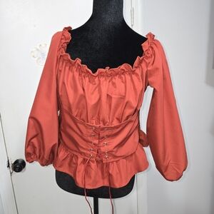 Off-the-shoulder Corset Top - Rust Orange (New)